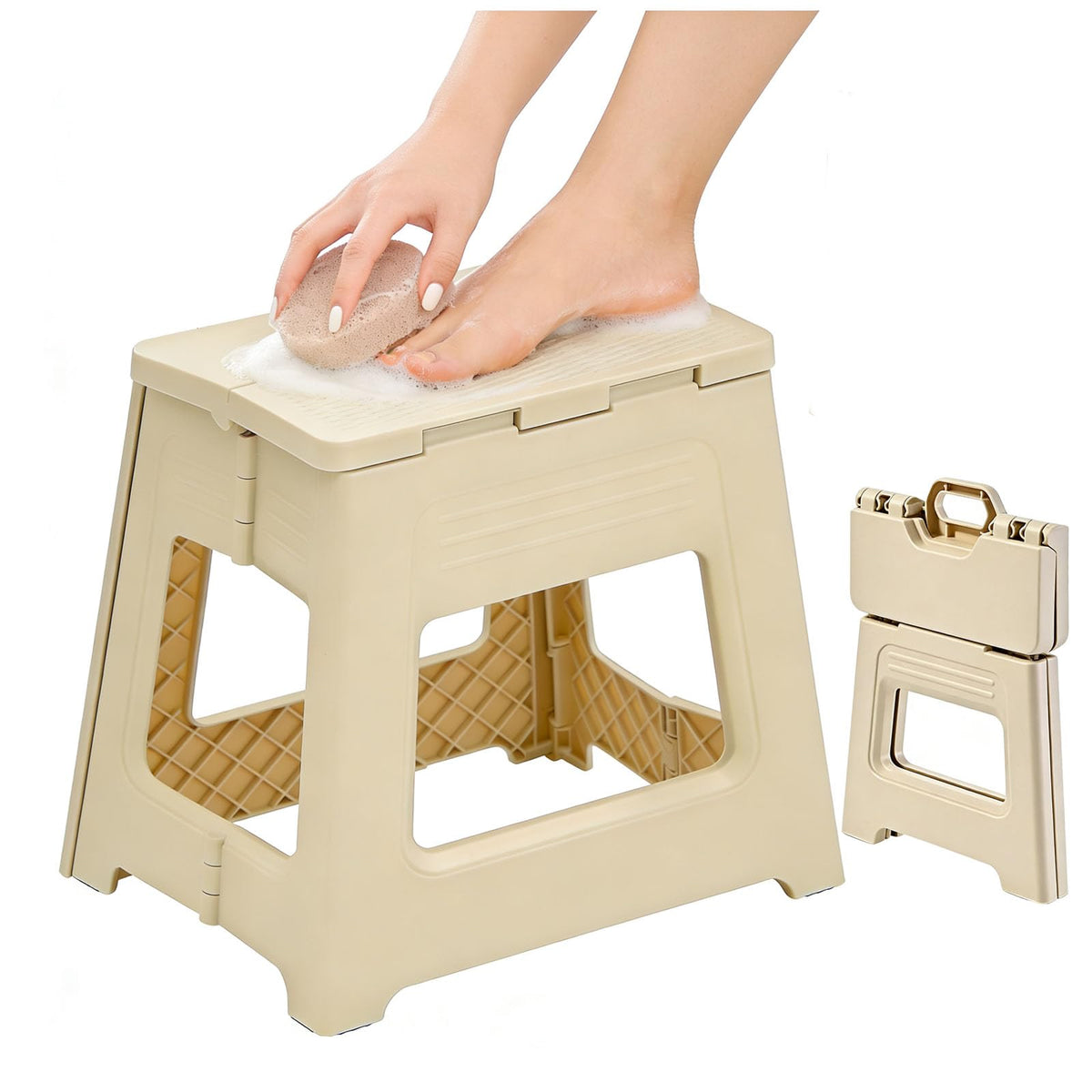 Glooyoderr asiento-ducha-plegable-pie, facilita el afeitado sin esfuerzo.