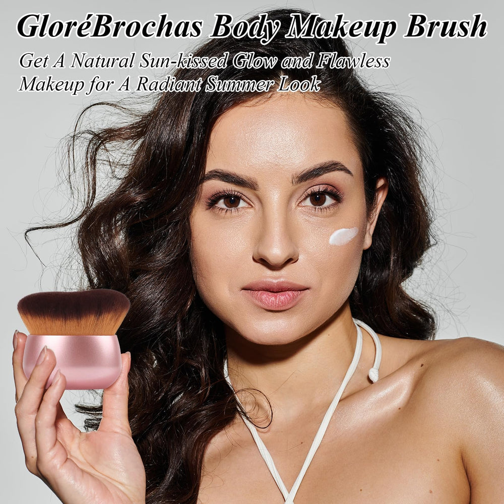 GloréBrochas brocha kabuki pelo denso ofrece acabado suave y sin marcas.