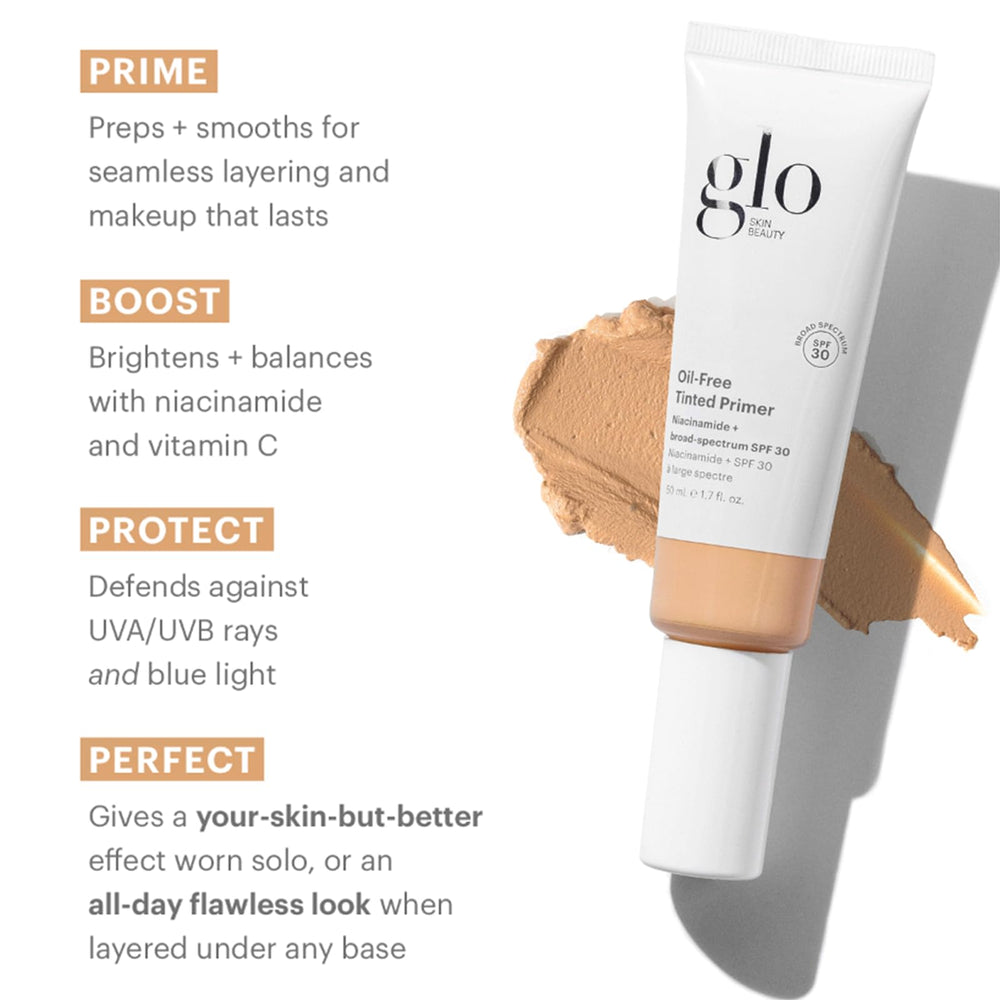 Glo Skin Beauty cobertura sutil para tono parejo durante el día.