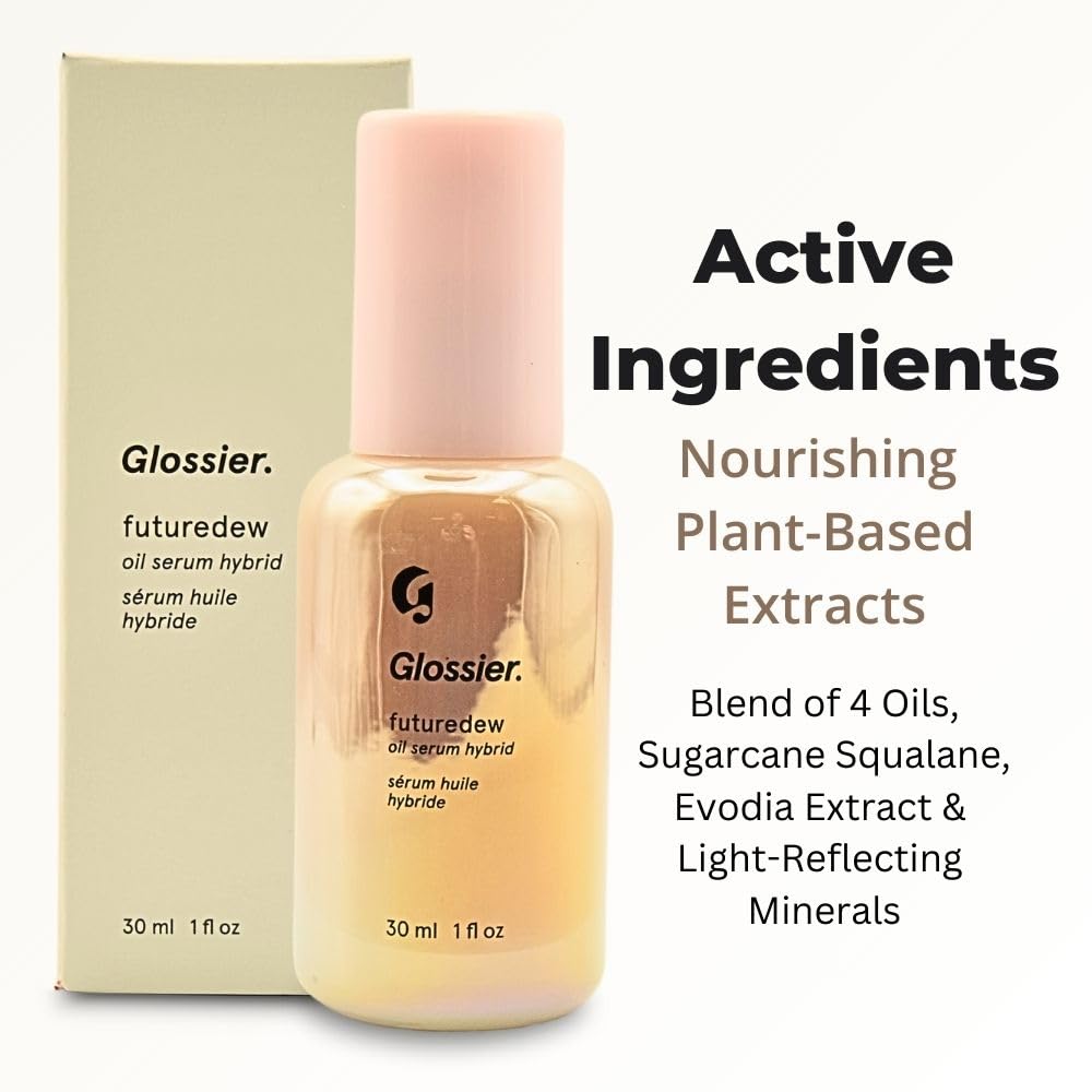 Glossier Futuredew, primer-maquillaje: crea base uniforme y brillo natural.