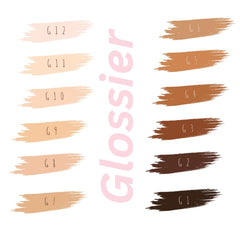 Texture légère et lumineuse du concealer Glossier G10 pour un teint uniforme.