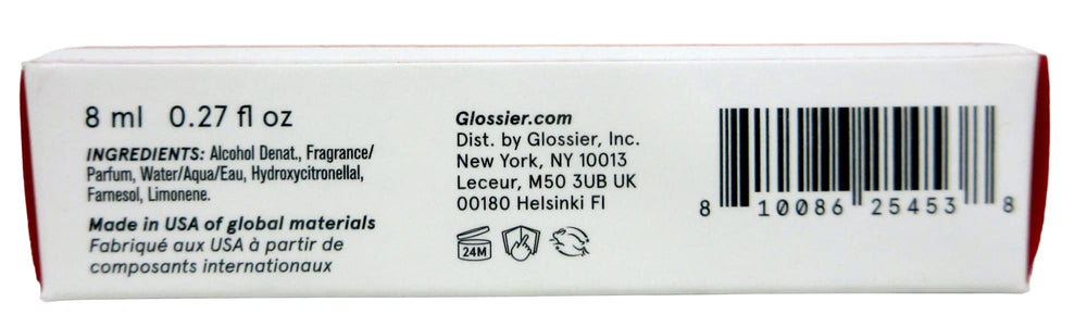 Glossier You: envase de diseño minimalista para guardar en bolso y perfilar aroma.