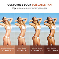 Glossiva Gotas Autobronceadoras: mezcla con crema hidratante para bronceado suave
