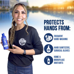La marca Gloves In A Bottle crea aplicación cada cuatro horas, barrera que se desprende.