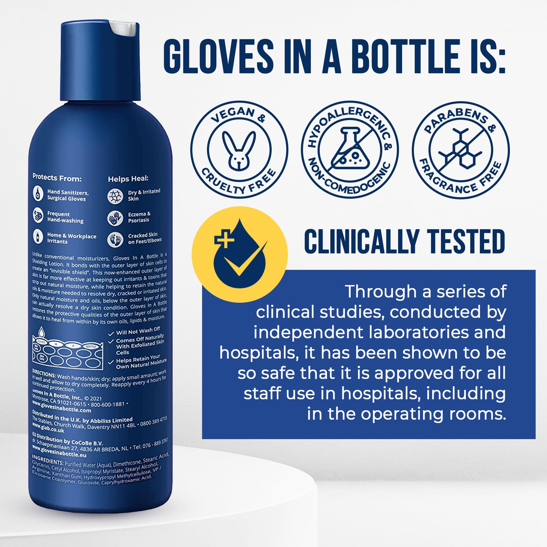 Gloves In A Bottle crema de manos para profesionales de salud, protección constante.
