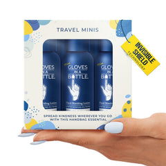 Gloves In A Bottle travel-size bottle for on-the-go skin hydration.