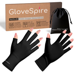 Guantes UV GloveSpire para manicura con dedos libres, protección durante sesiones de gel