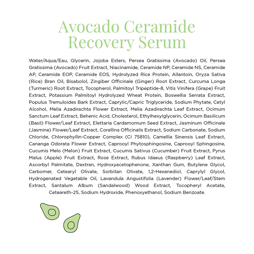 Glow Recipe Aguacate Ceramidas Sérum, reducción de enrojecimiento y mayor confort.