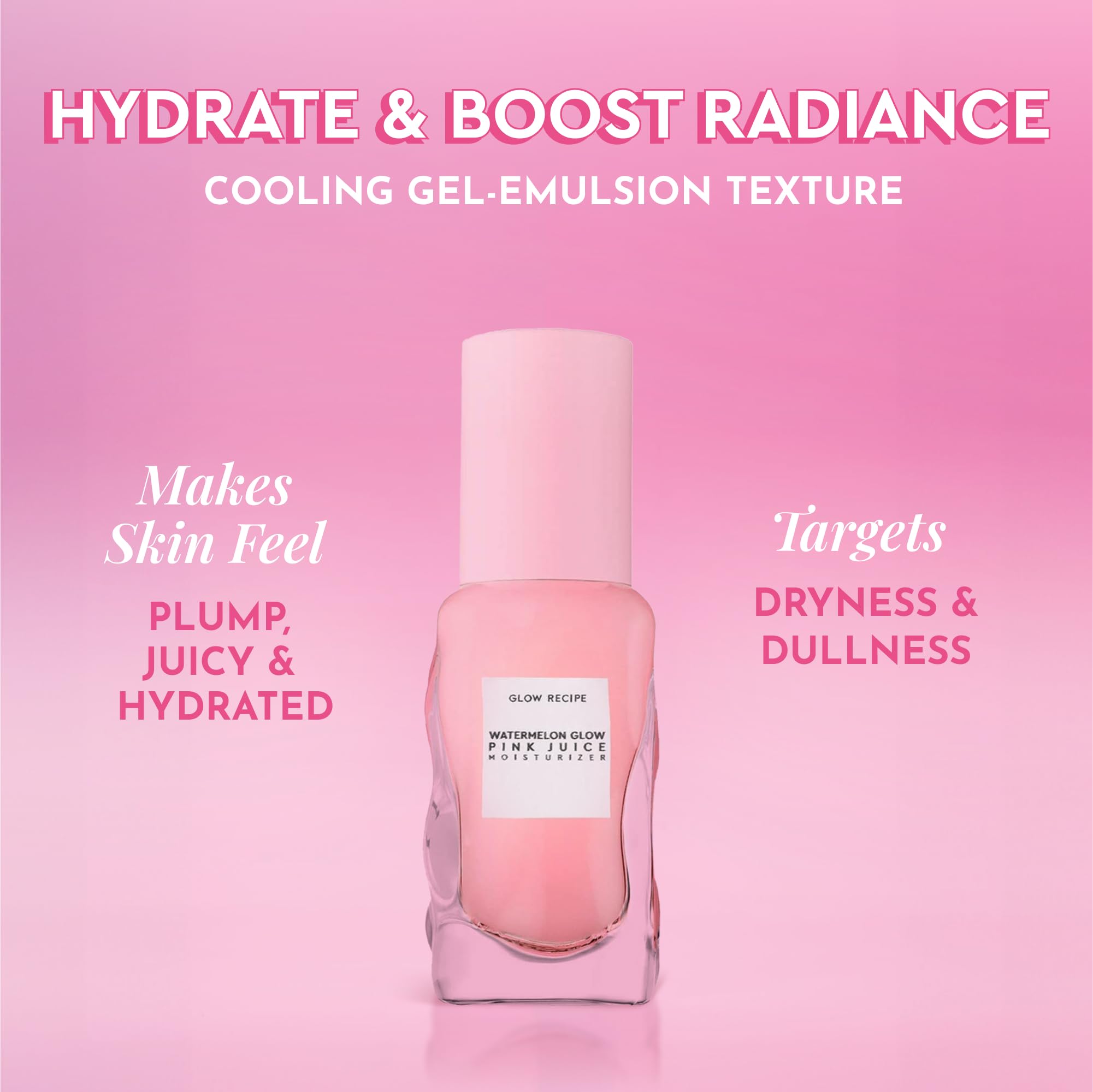 Glow Recipe aplicación diaria gel rosa, ideal para uso cotidiano tras el suero.
