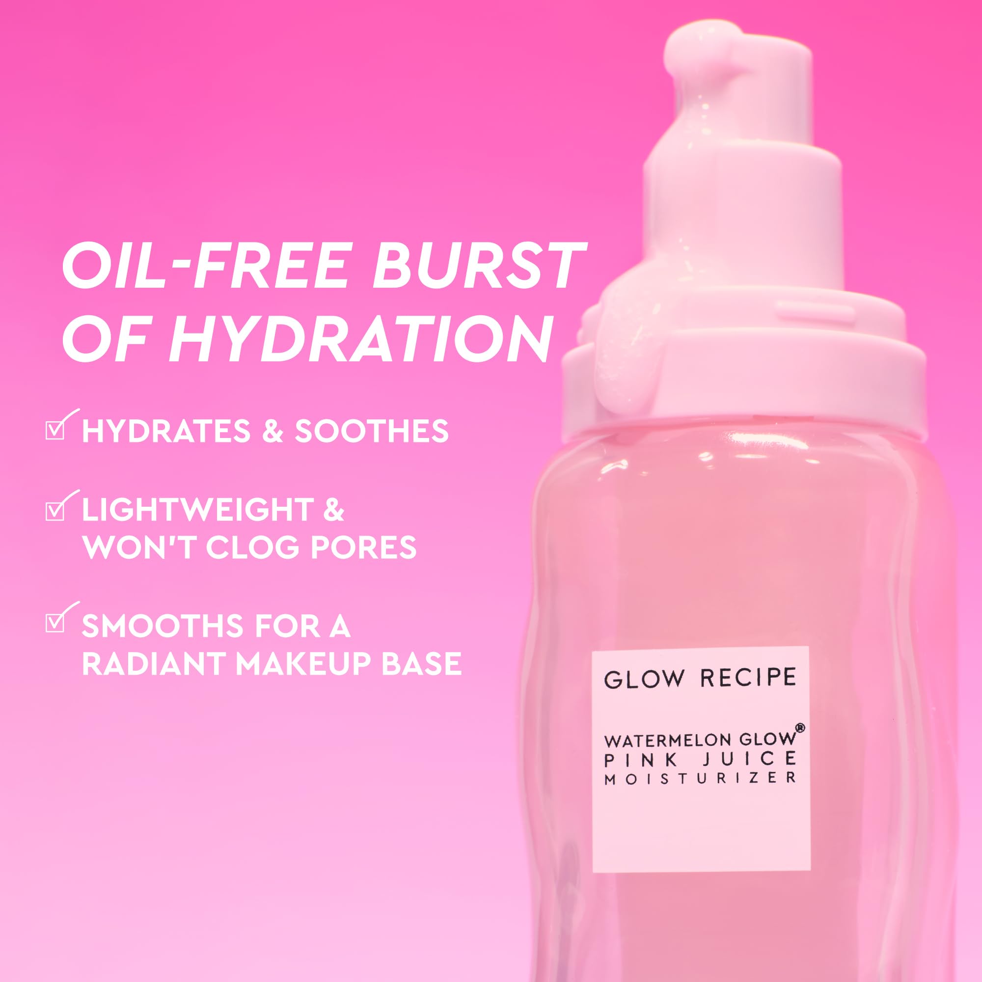 Glow Recipe Jugo Rosa, ácido hialurónico para hidratación duradera en el rostro.