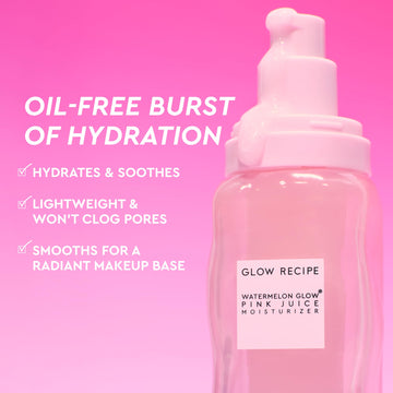 Glow Recipe Jugo Rosa, ácido hialurónico para hidratación duradera en el rostro.