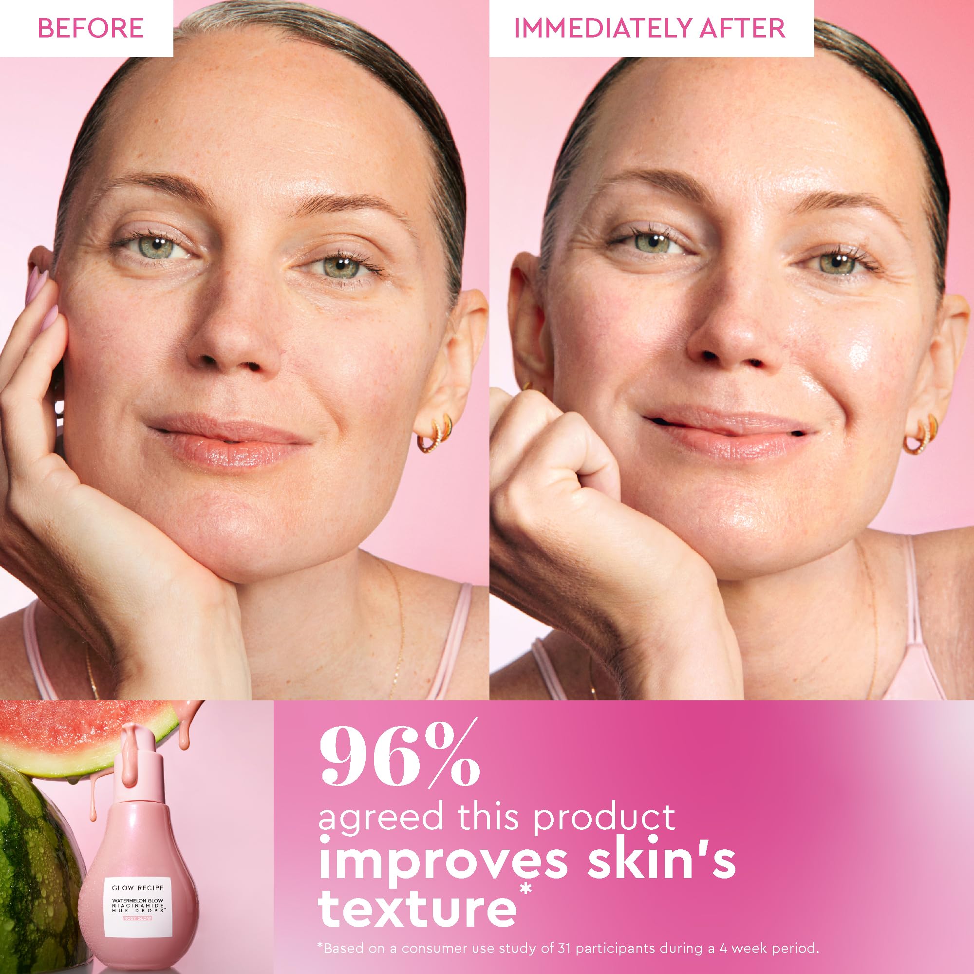 Glow Recipe Hue Drops Rosy Glow: efecto hidratante y rellenador para piel suave.
