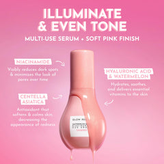 Serum tintado Hue Drops de Glow Recipe aporta tono rosado e hidratación.