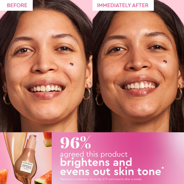 Glow Recipe Hue Drops Sun Glow muestra brillo sutil y luminosidad en la piel.
