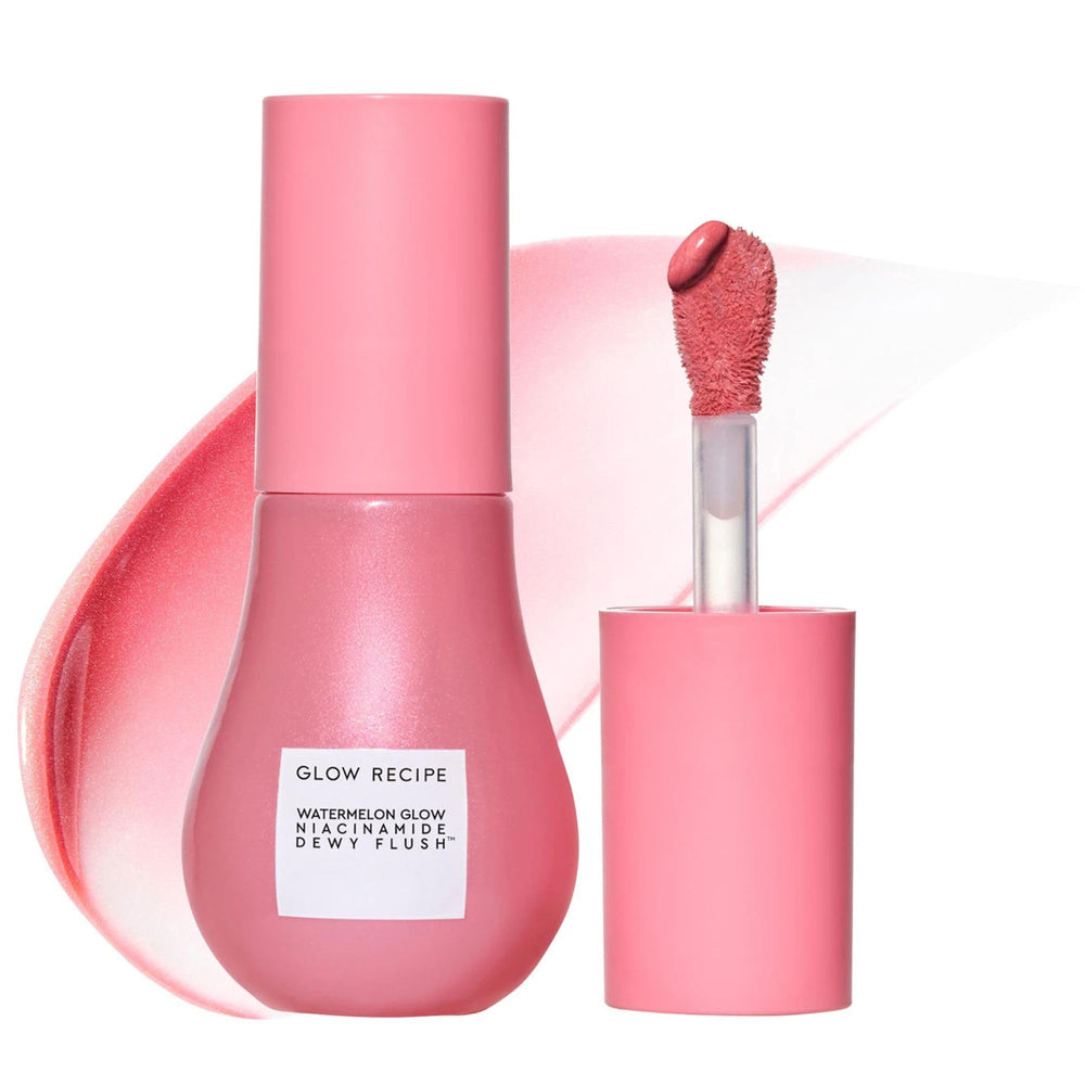 Glow Recipe Niacinamide Dewy Flush en botella, serum iluminador e hidratante para las mejillas.