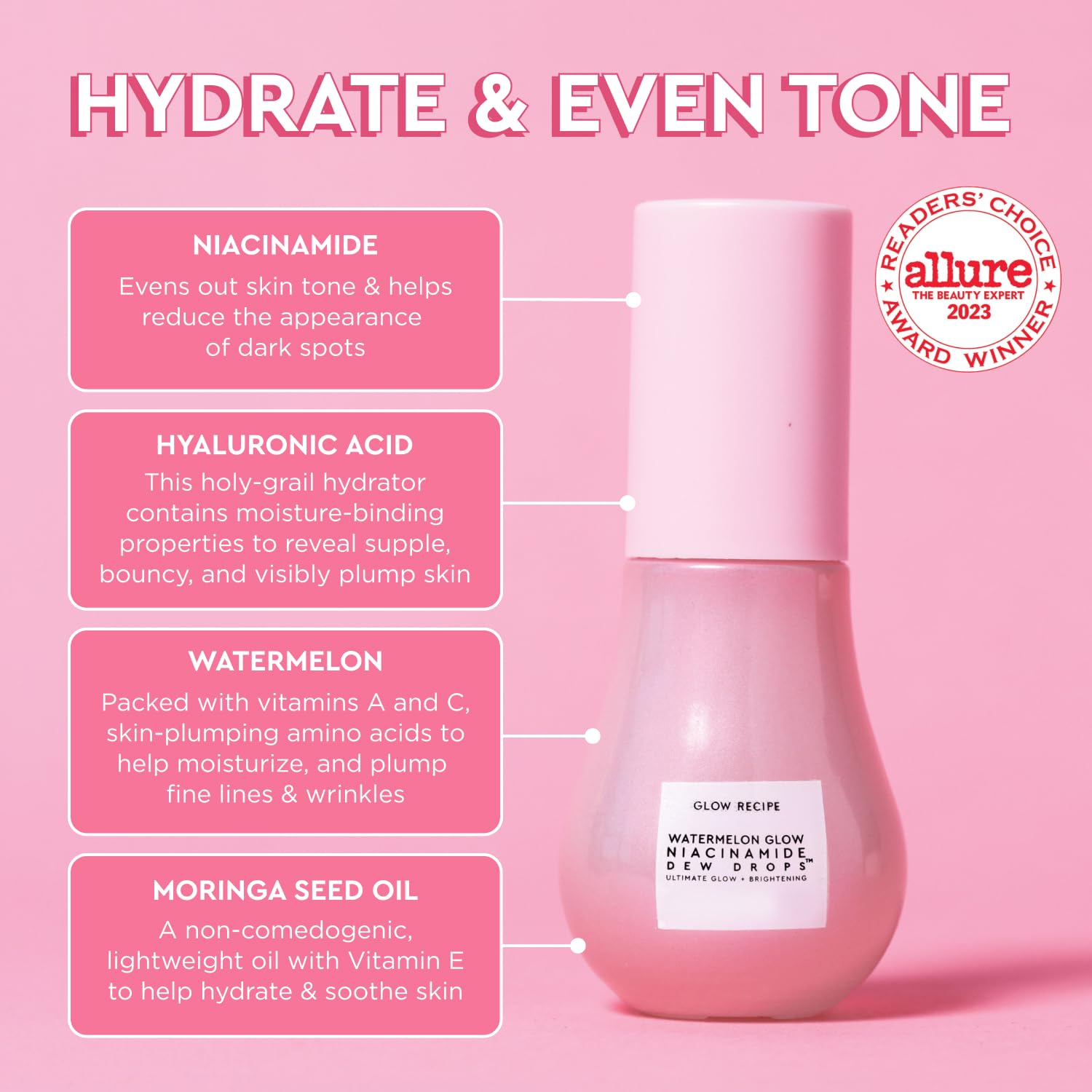Sérum Glow Recipe Niacinamide – texture gel légère et hydratante