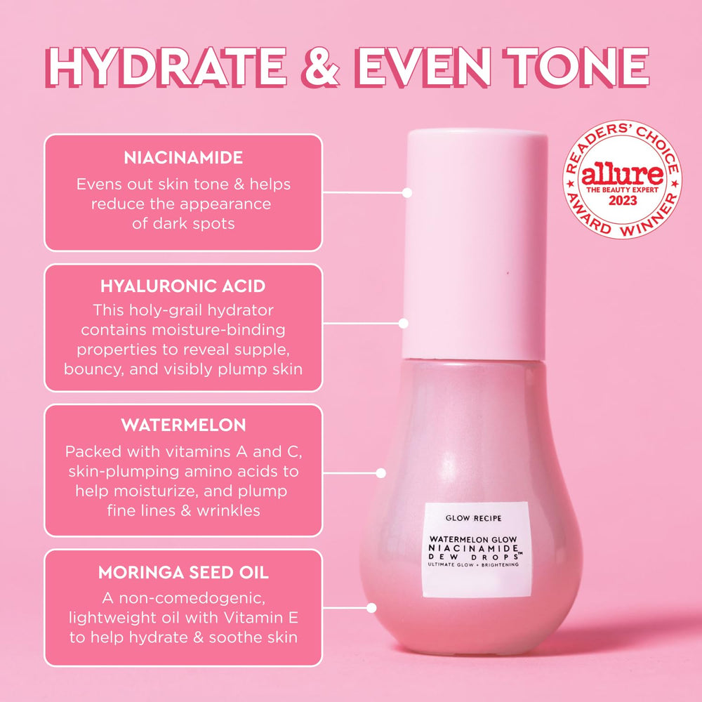 Sérum Glow Recipe Niacinamide – texture gel légère et hydratante