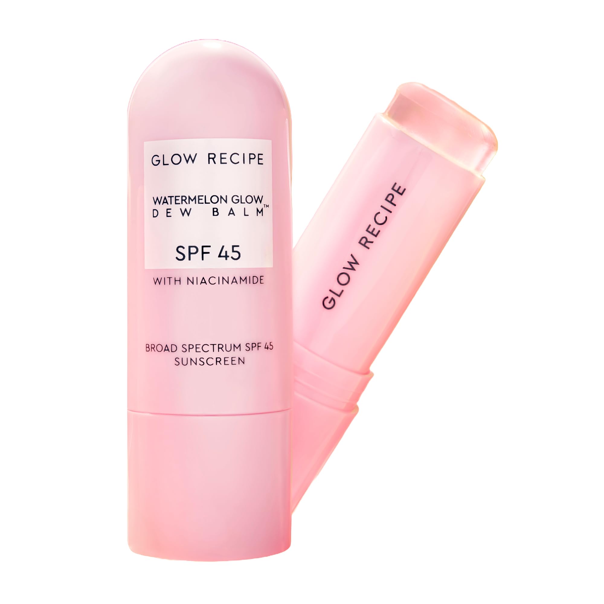 Glow Recipe Stick solaire SPF 45 dans son emballage compact, pratique pour le voyage.