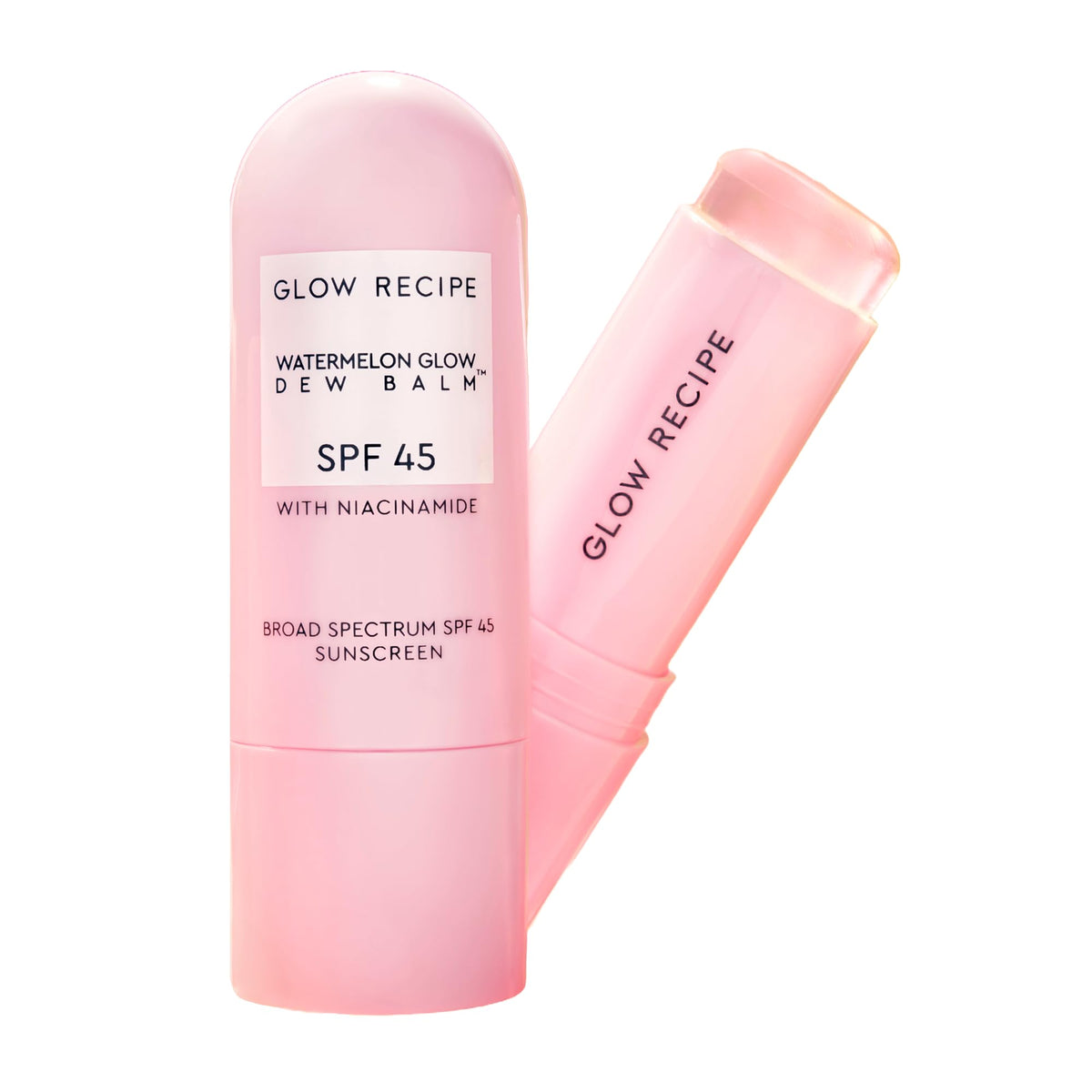 Glow Recipe Stick solaire SPF 45 dans son emballage compact, pratique pour le voyage.
