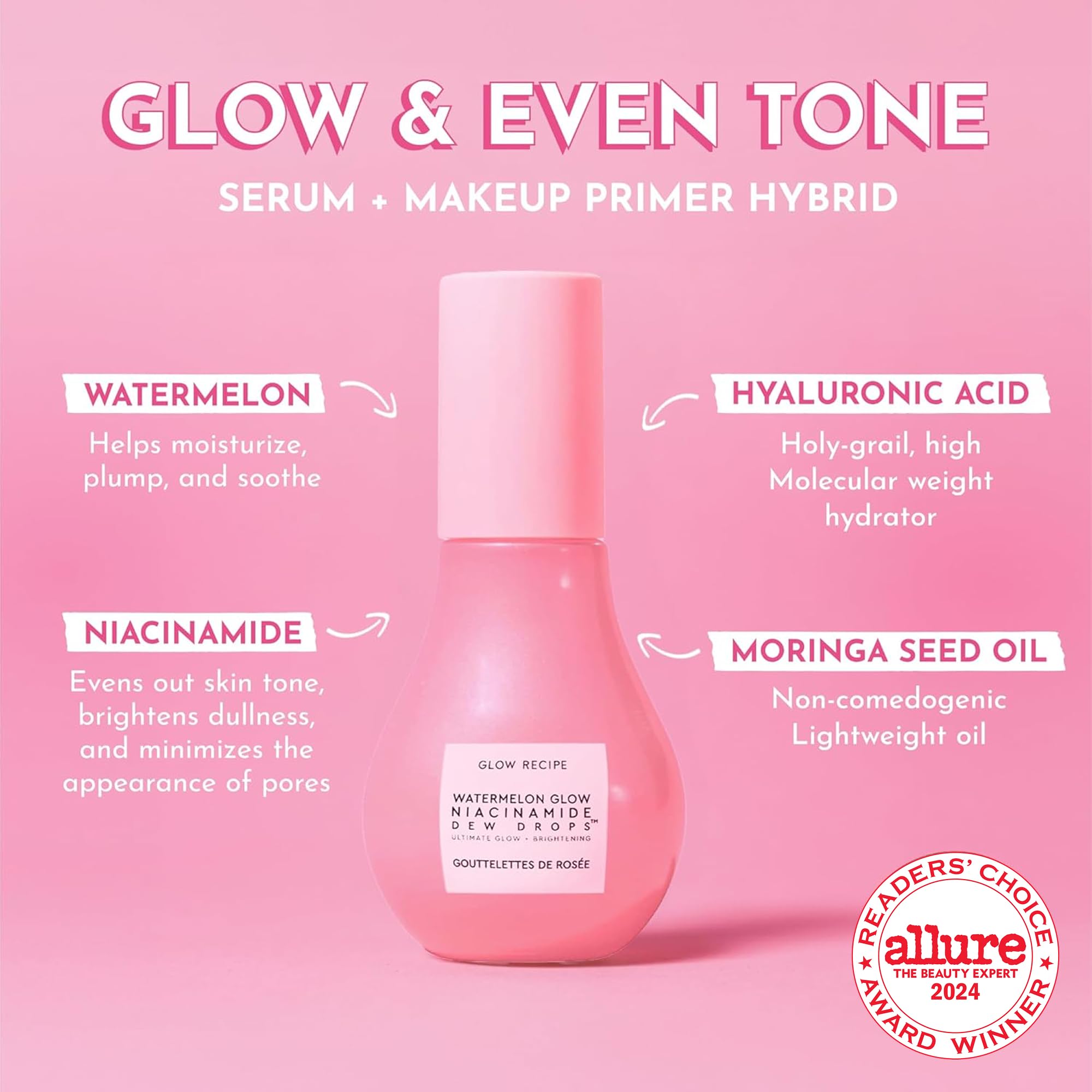 Textura gel ligero del suero Glow Recipe en primer plano