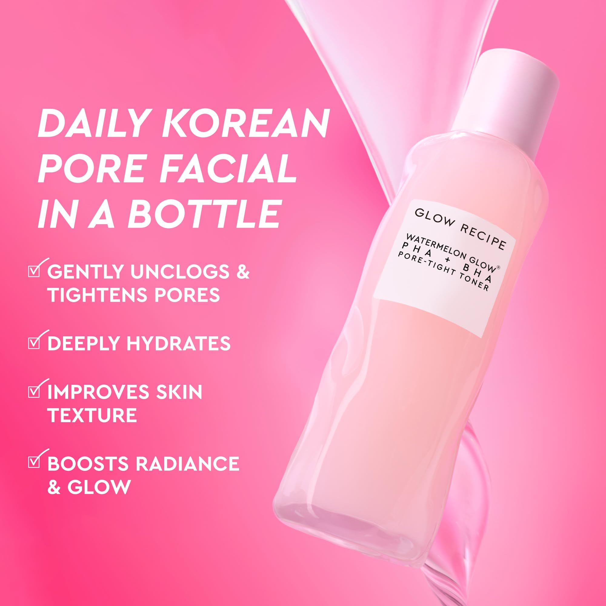 Glow Recipe Toner: textura hidratante en piel tras aplicación suave y rápida.