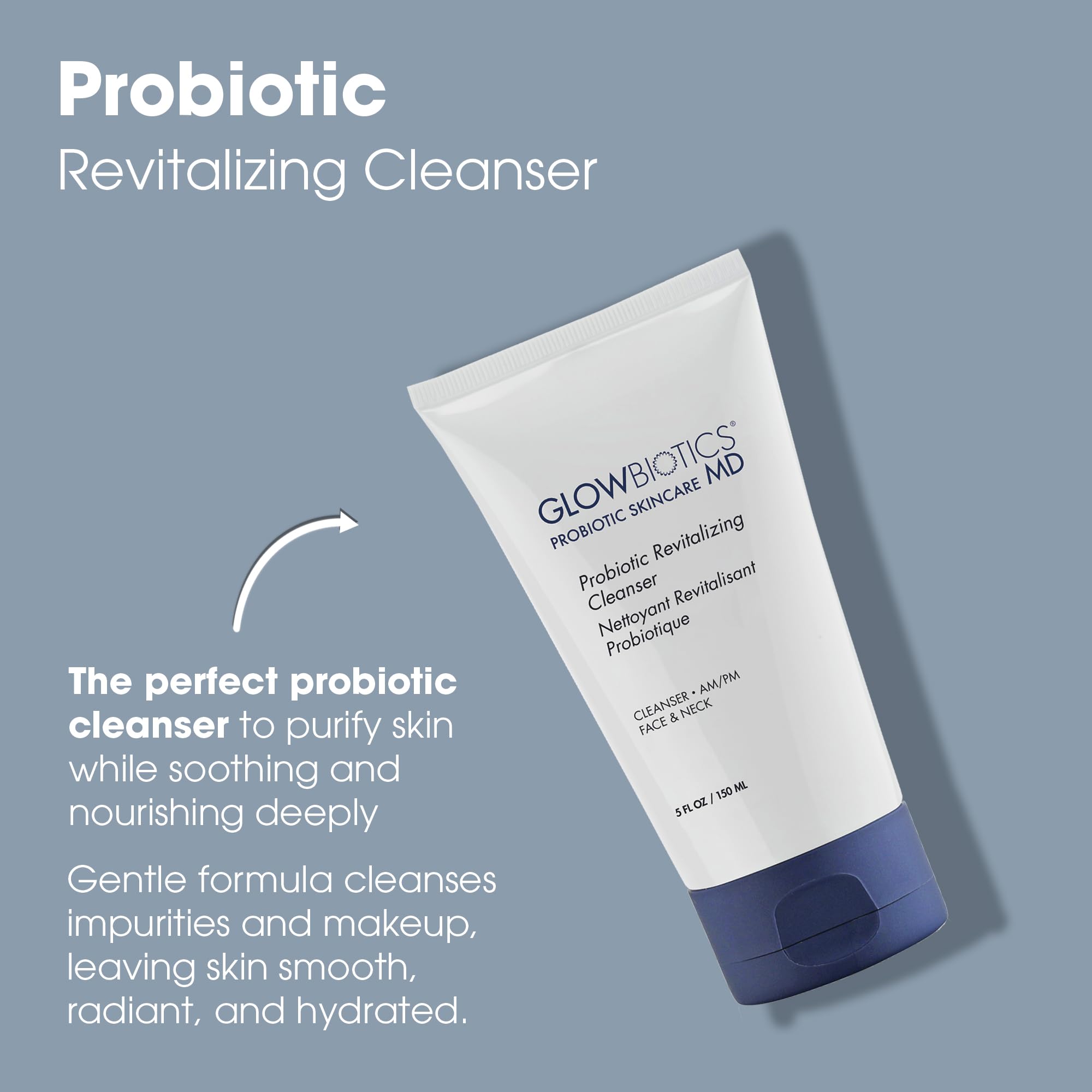 Glowbiotics nettoyant probiotiques revitalisant – bouteille avec pompe, utilisation pratique et rapide.