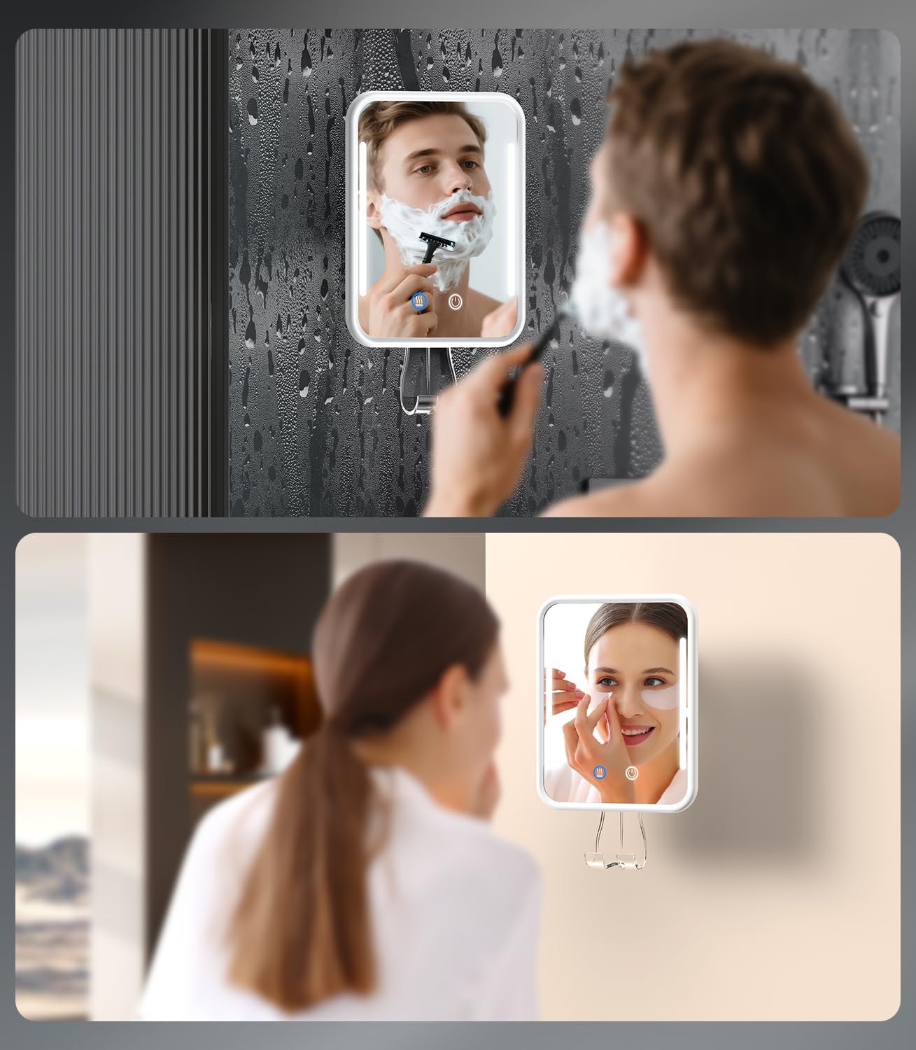 Glowtop porta-rasur desmontable para afeitado ordenado.