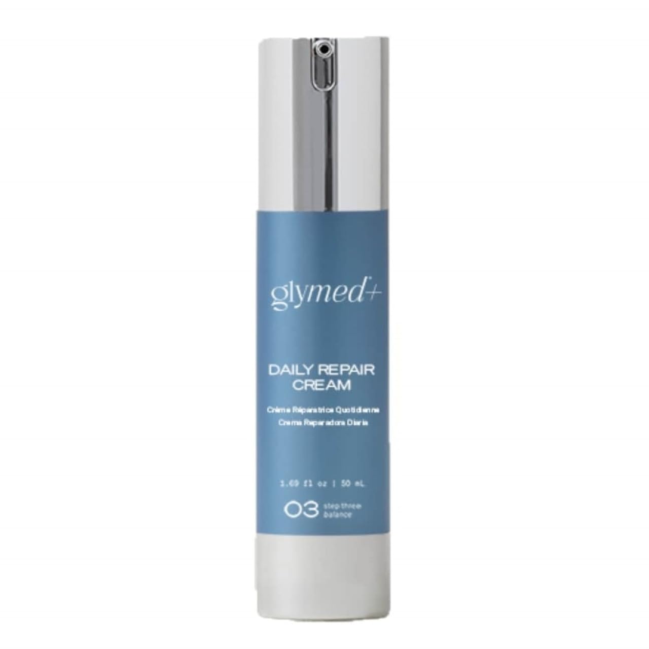GlyMed Plus Crema de hidratación diaria para reparación de la piel, textura suave y absorción rápida.