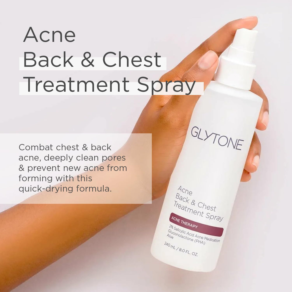 GLYTONE atomizador anti-acné de espalda, niebla fina para cubrir espalda y hombros.
