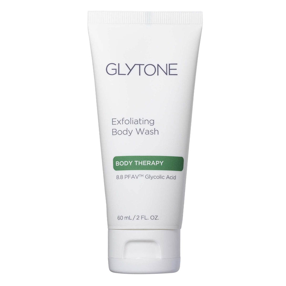 GLYTONE Glycolic Acid Body Wash: envase visible para exfoliar suavemente la piel durante la ducha.