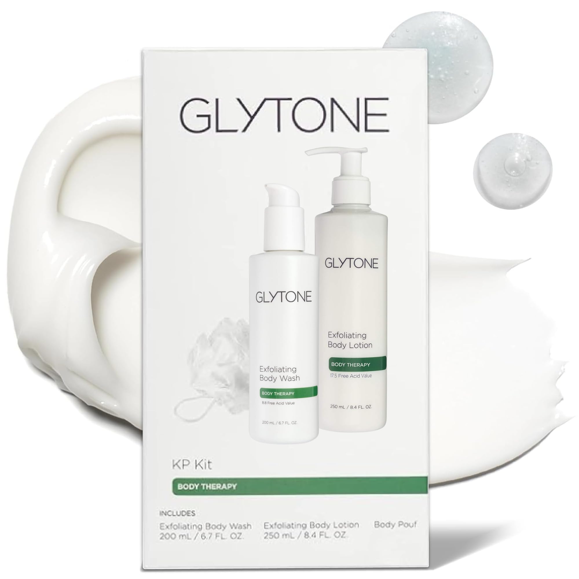 Glytone KP Kit: Ducha exfoliante para suavizar piel seca.