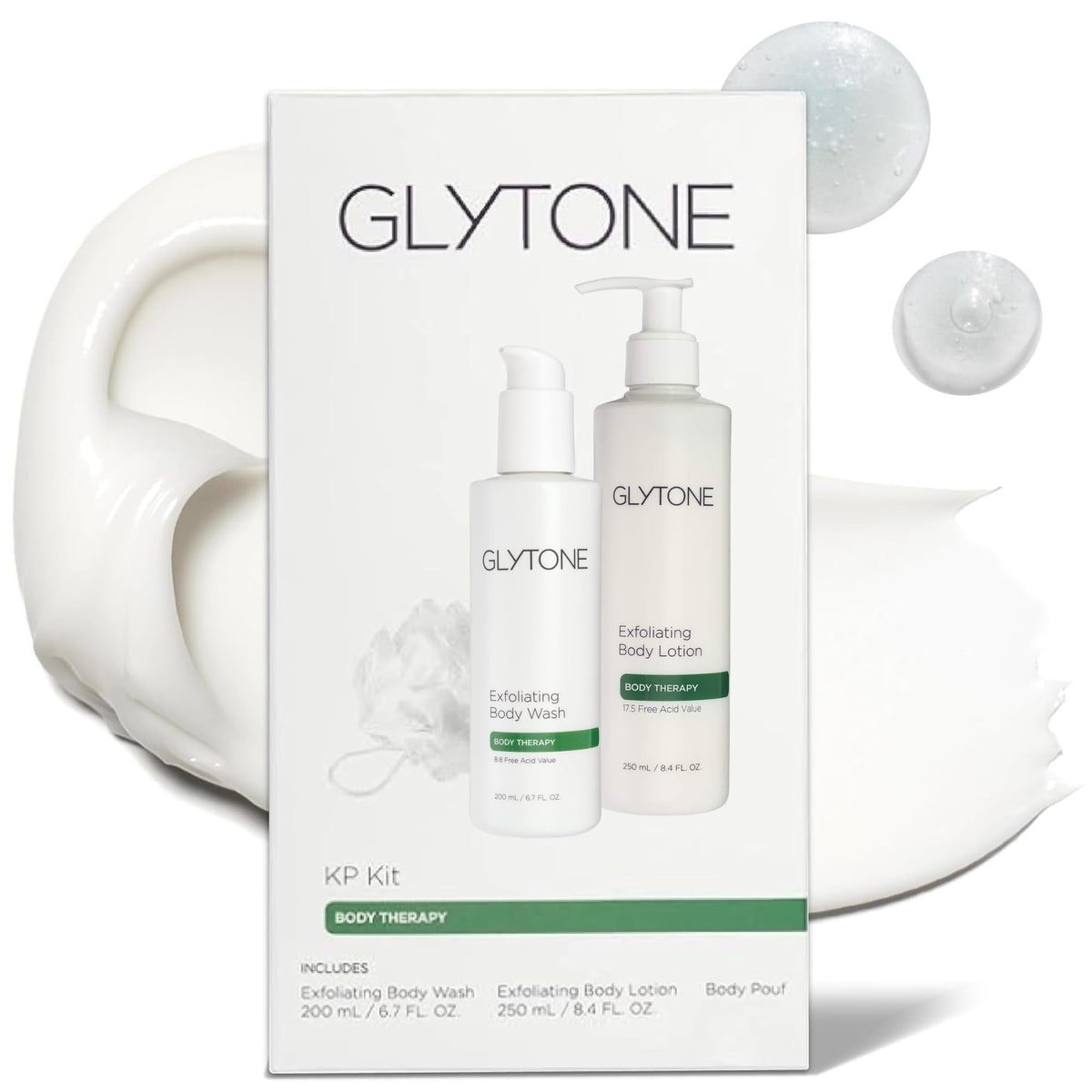 Glytone KP Kit: Ducha exfoliante para suavizar piel seca.