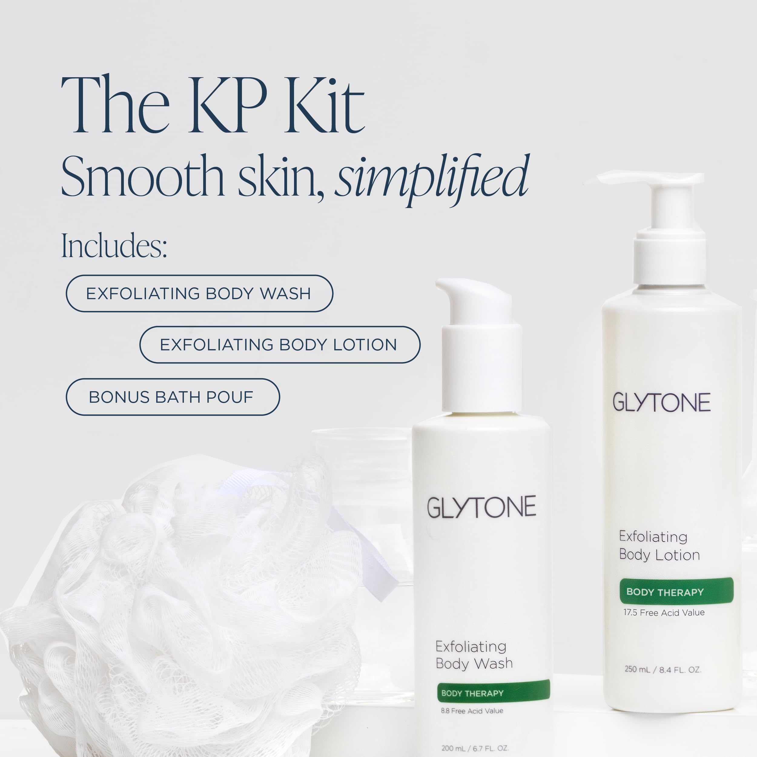Glytone KP Kit: Loción glicólica para suavizar piel áspera con KP.
