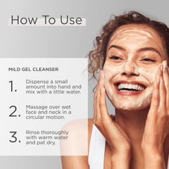 Glytone Mild Gel Cleanser retira maquillaje sin irritar la piel.