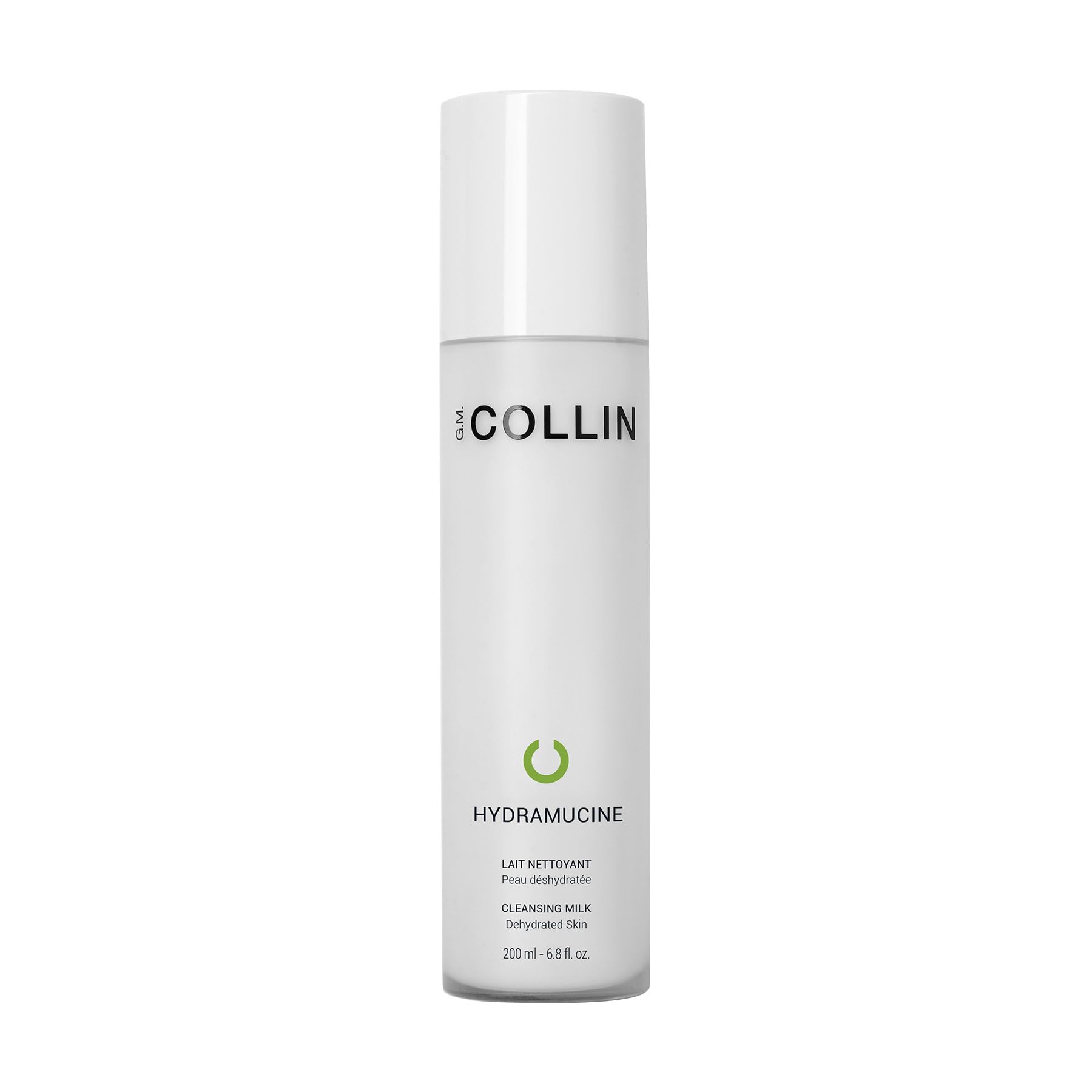 G.M. COLLIN Hydramucine Leche Limpiadora en botella, purifica piel deshidratada con suavidad.