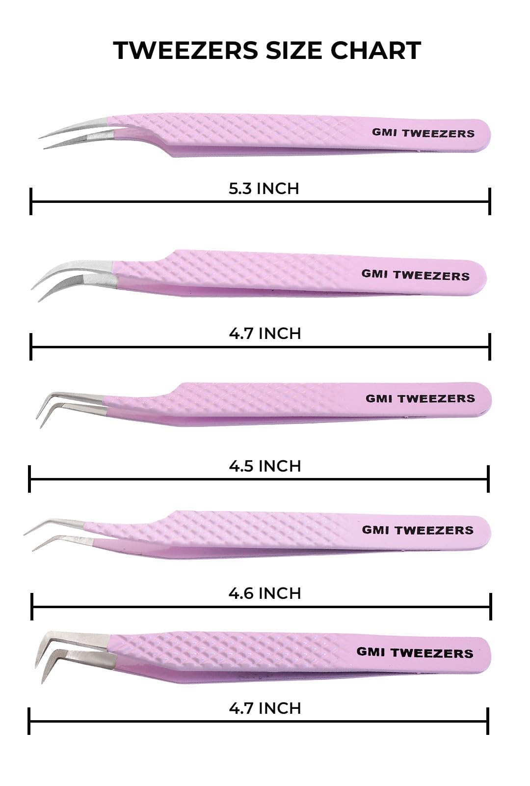Mango ergonómico de GMI TWEEZERS para uso cómodo.