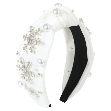 Gmmidea diadema de nieve con cristal y perlas, añade brillo sutil a cualquier outfit festivo.