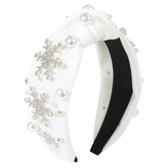 Gmmidea diadema de nieve con cristal y perlas, añade brillo sutil a cualquier outfit festivo.