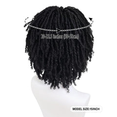 GNIMEGIL peluca dreadlocks negras, lateral para ver volumen y movimiento.