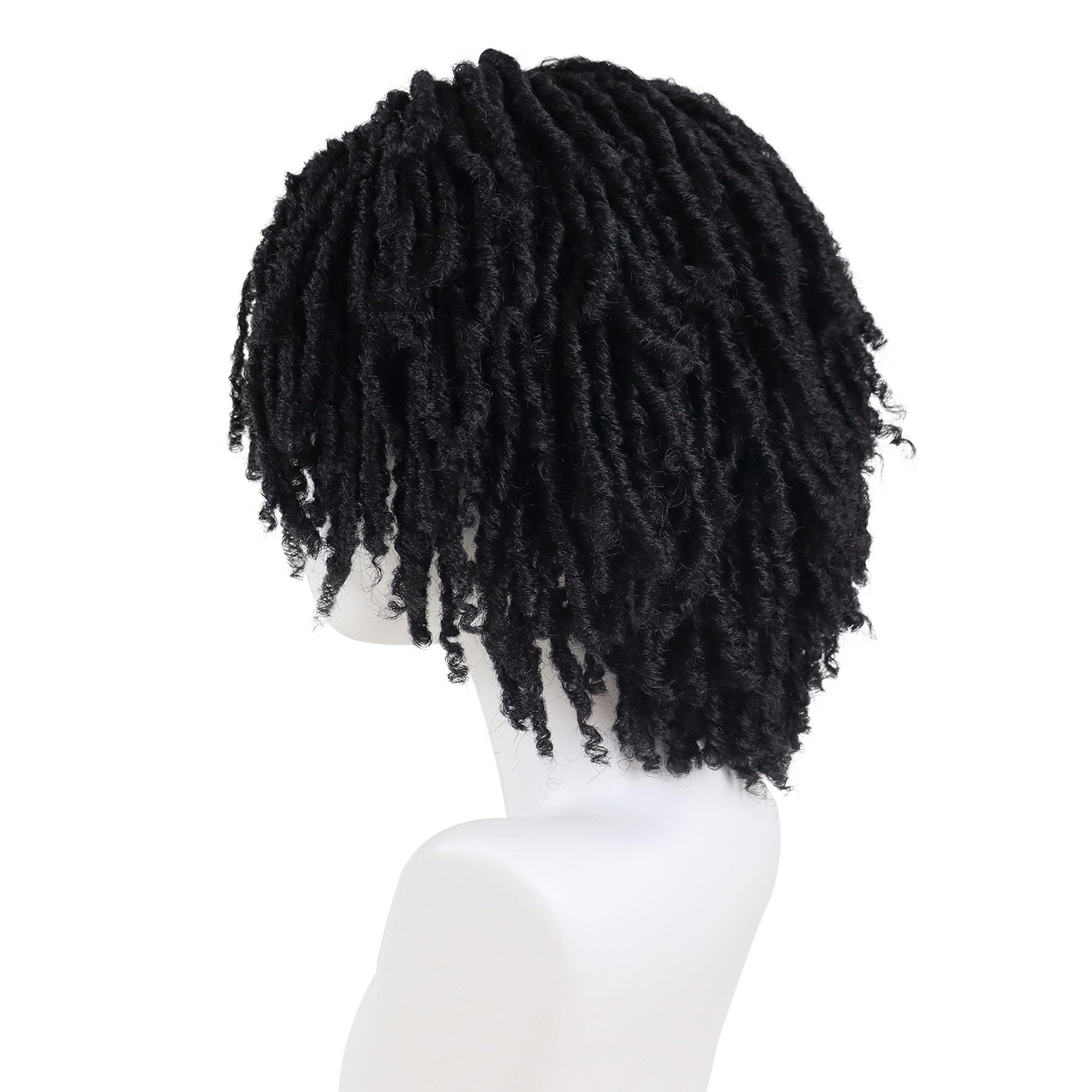 GNIMEGIL peluca dreadlocks negras, vista general para festivales o cosplay.