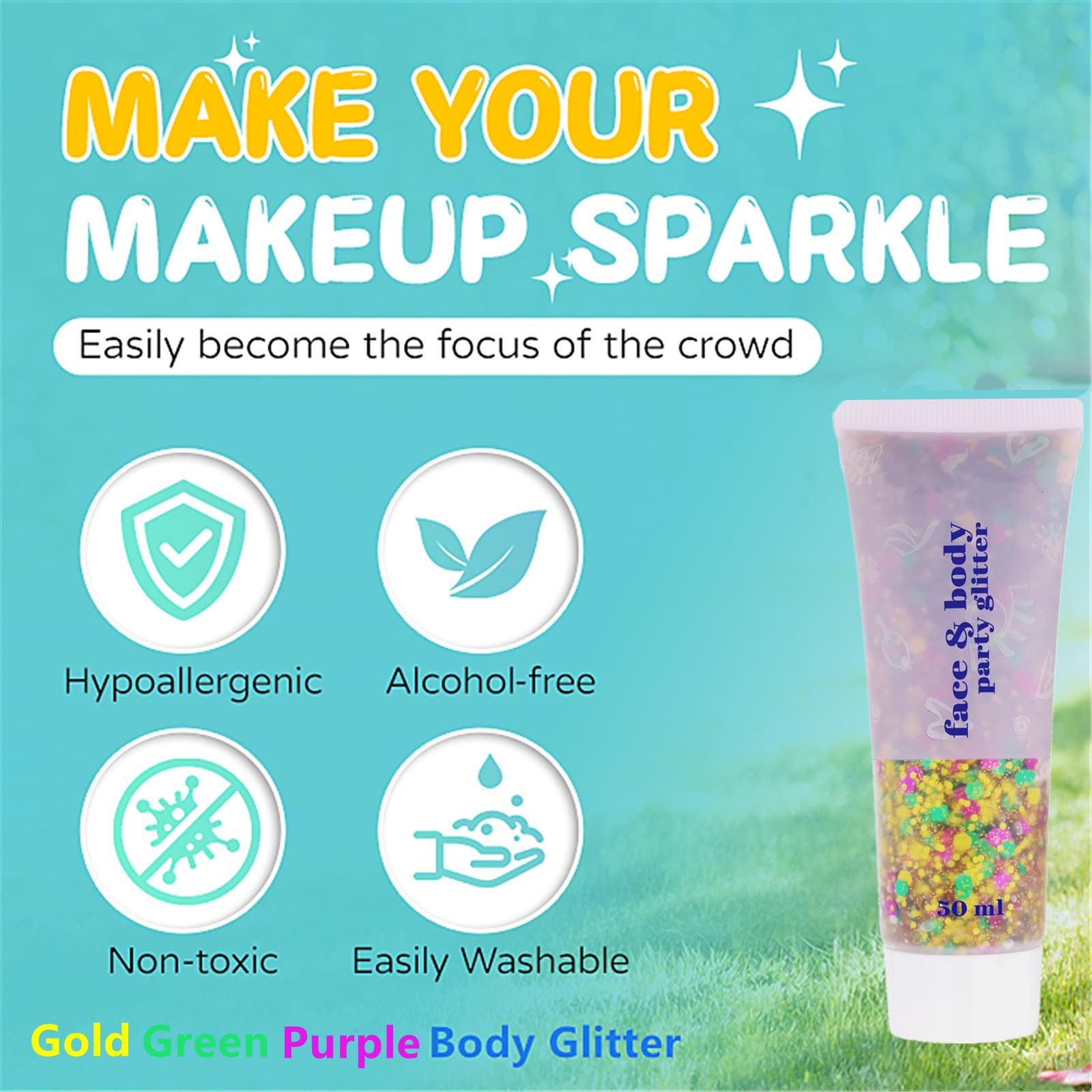 Go Ho brillo para fiesta o festival, complemento perfecto para conjuntos brillantes.