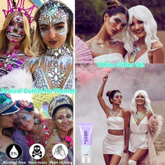 Go Ho gel brillo de aplicación fácil para rostro y cuerpo, perfecto para festivales