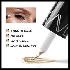 Go Ho Glitter delineador líquido arcoíris plateado para look festivo y brillo metálico.