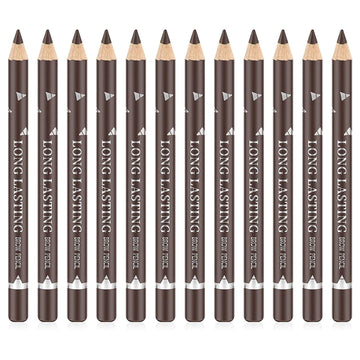 Go Ho lapices cejas marrón oscuro, set de 12 piezas para color duradero.