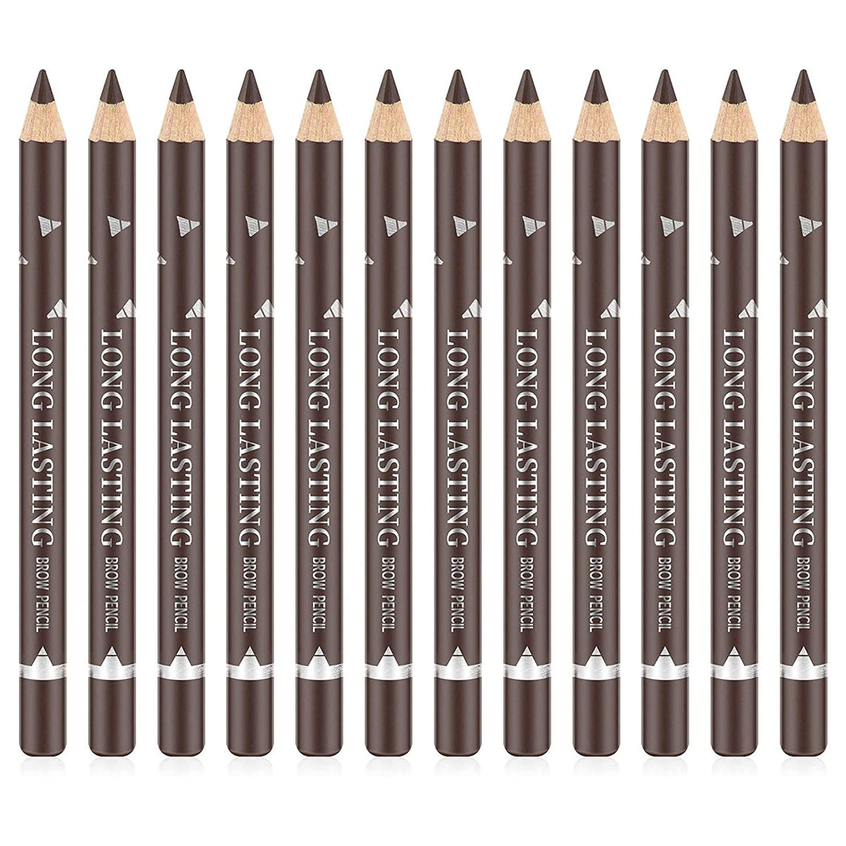 Go Ho lapices cejas marrón oscuro, set de 12 piezas para color duradero.