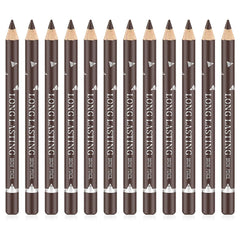 Go Ho lapices cejas marrón oscuro, set de 12 piezas para color duradero.