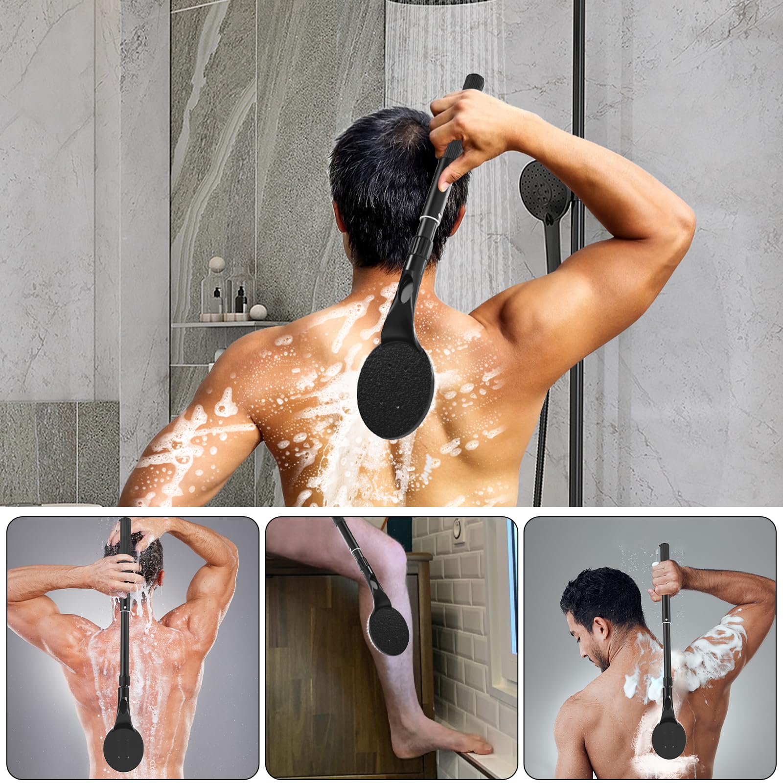 Gobiteli uso en espalda y zonas difíciles ofrece exfoliación suave y efectiva.
