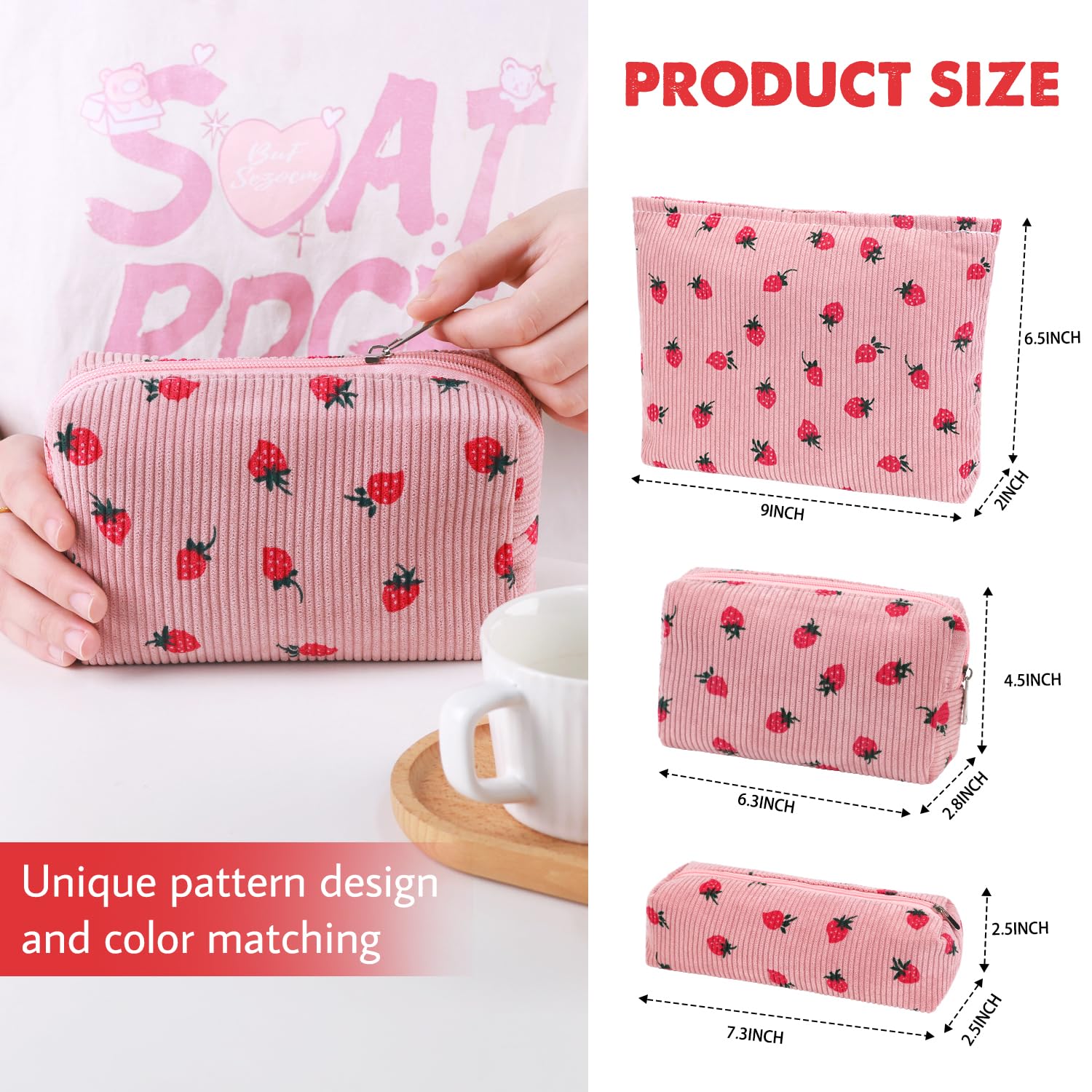 Gocvo diseño cuadros, bolsas de maquillaje elegantes para organización.