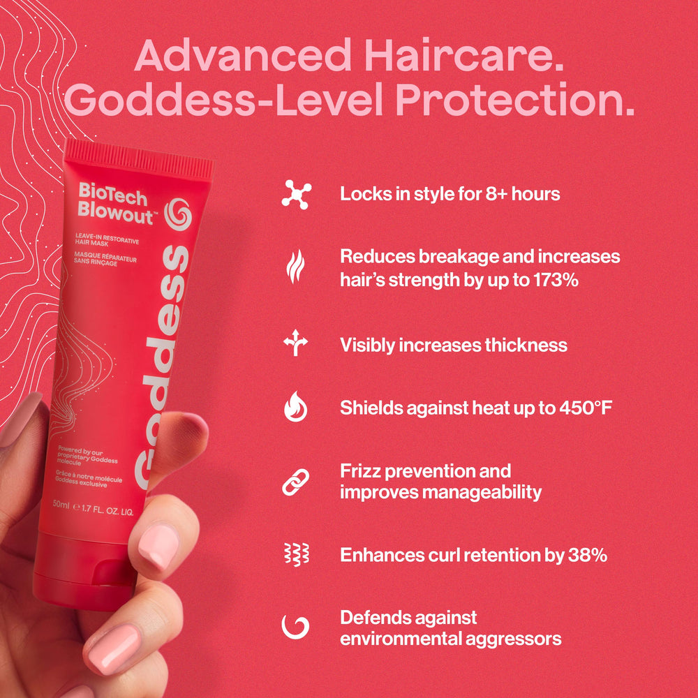 Goddess Maintenance Biotech Blowout aplicación sin enjuague nutre sin dejar grasa.