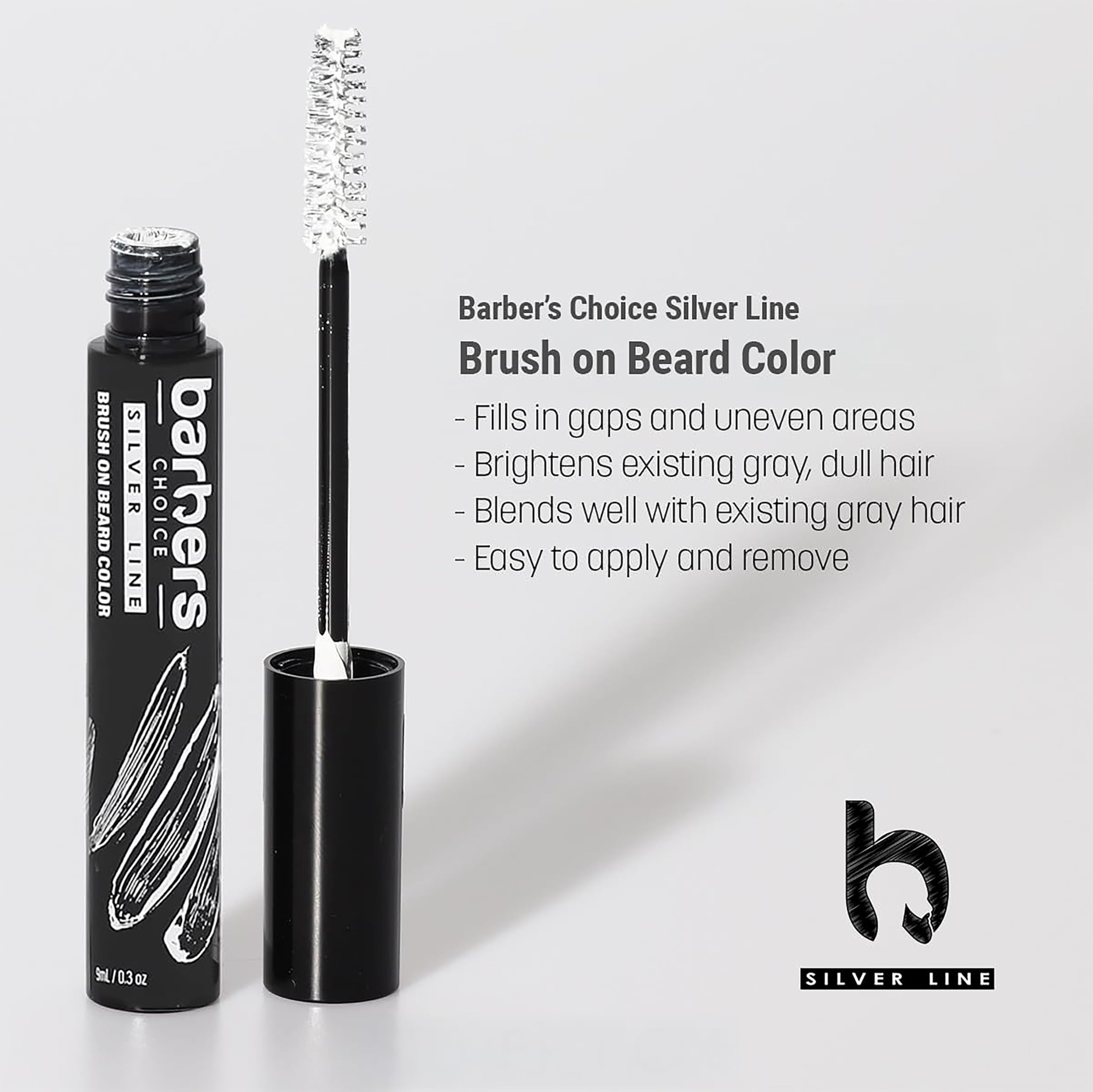 Uso diario fácil con Godefroy Silver Line para realzar barba y bigote plateados.